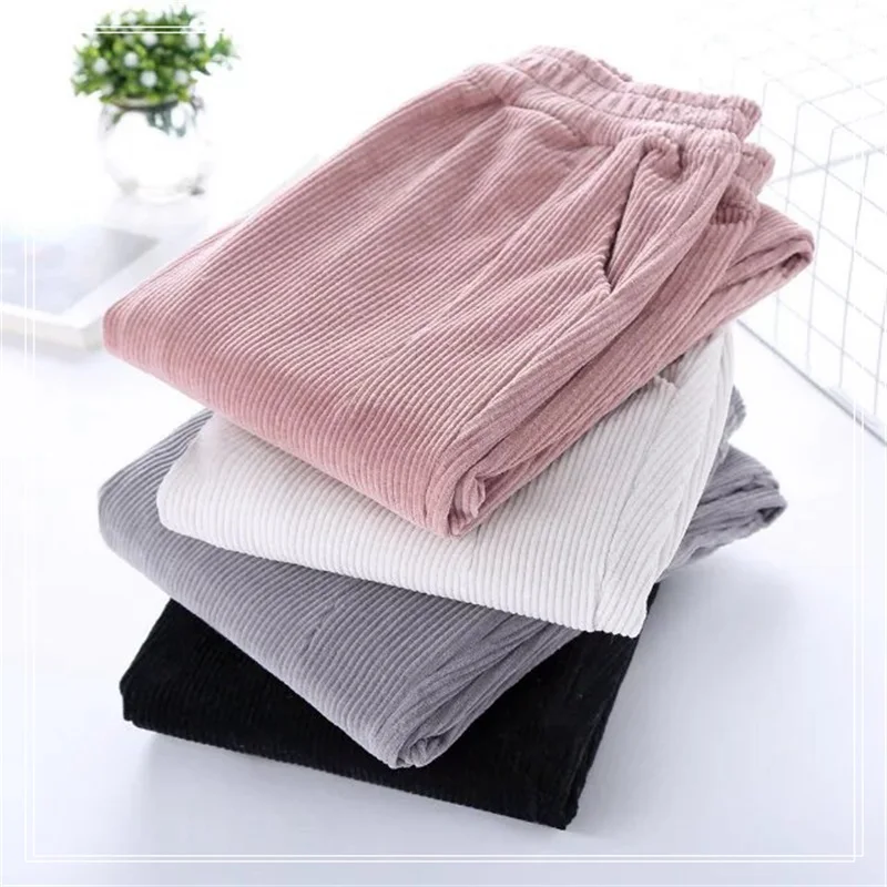 

Autumn Women Corduroy Pants Pantalon Mujer Elastic Waist Harem Pants Plus Size 3XL Casual Trousers Loose Pants