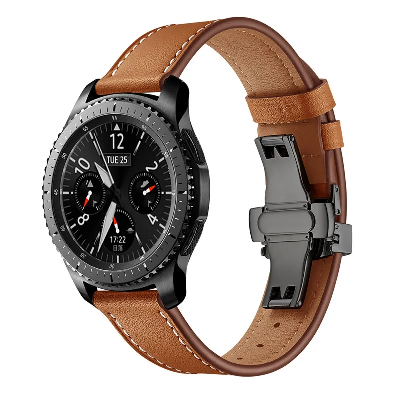 Для samsung galaxy watch active 46 мм 42 мм/gear S3 Frontier s2 классический ремешок 22 мм 20 мм ремешок из натуральной кожи аксессуары браслет