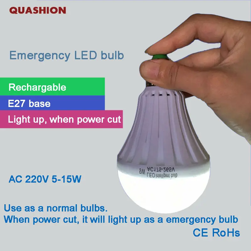 Умная лампа E27 5 Вт 7 Вт 9 Вт 12 Вт светодиодный аварийный светильник с аккумулятором светильник ing лампа для гостиничного рынка украшение дома