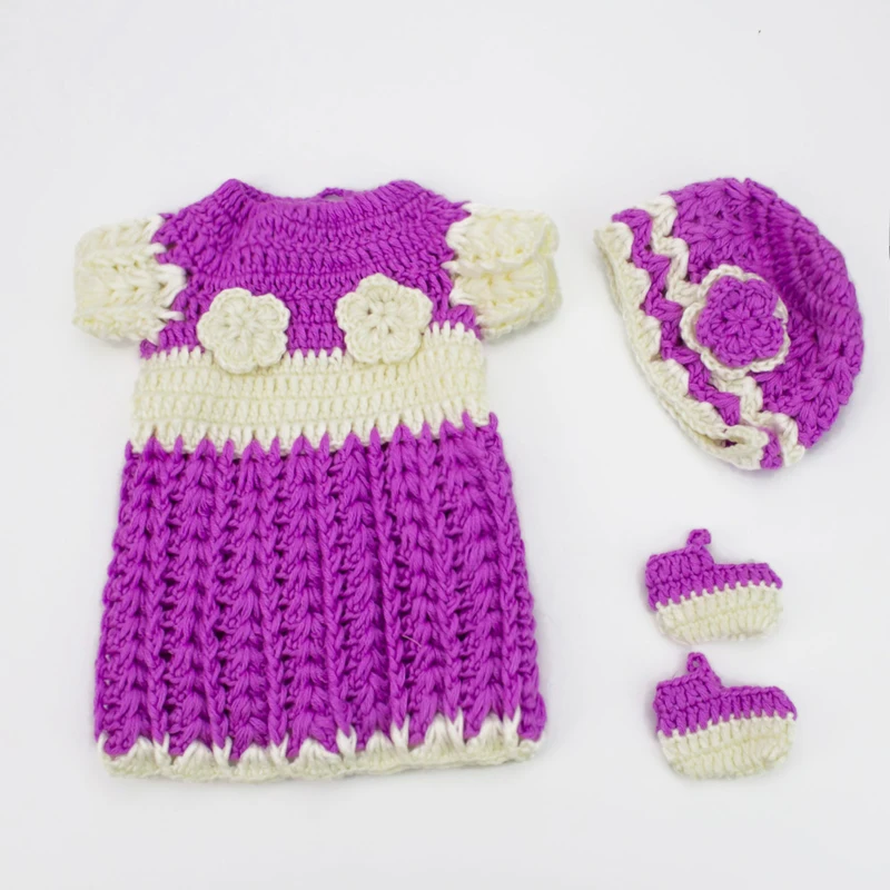 NPKDOLL Reborn Baby наряд 16 дюймов 45 см розовые фиолетовые куклы шапка милые аксессуары