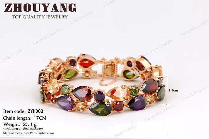 H003 роскошный браслет с кристаллами цвета розового золота, модные ювелирные изделия из настоящего хрусталя