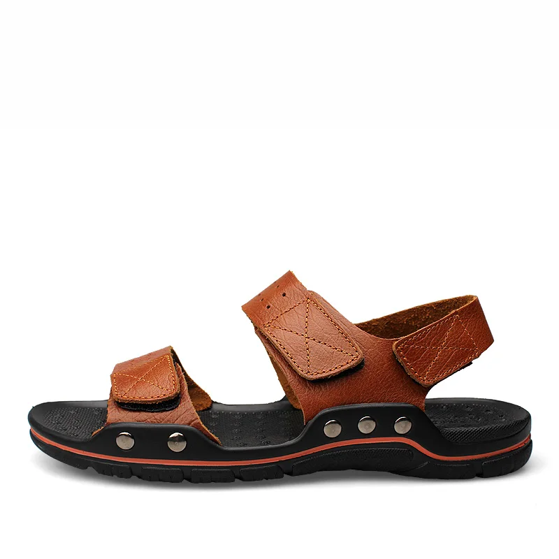

Men Summer Fashion Sandals Beach Shoes Genuine Leather Comfortable Casual Shoes Men Big Size 38-48