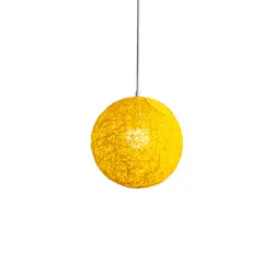 Промо-акция! Желтая бамбуковая, ротанговая и пеньковая шаровая люстра индивидуального творчества сферическая ротанговая гнездо абажур