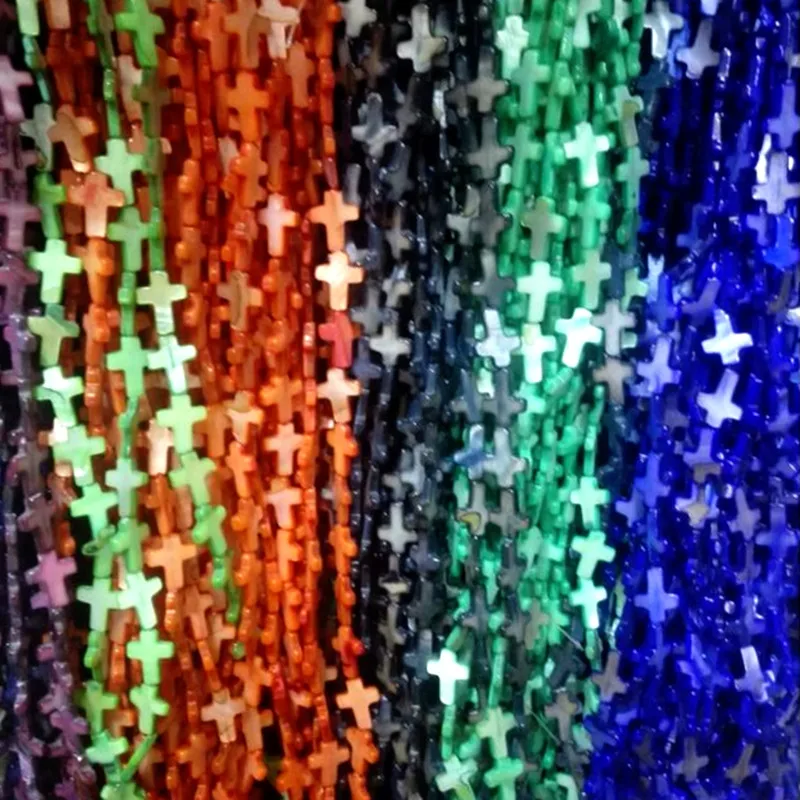 Fashion cross shell loose beads mix color diy with Straight hole one strand nb233 | Украшения и аксессуары