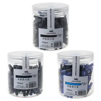 

100pcs Jinhao Universal Black Blue Fountain Pen Ink Sac Cartridges 2.6mm Refills School Office Stationery