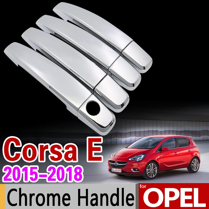 For Opel Corsa E 2015 2018 Luxurious Chrome Handle Cover Trim Set for-opel-corsa-e-2015-2018-luxurious-chrome-handle-cover-trim-set