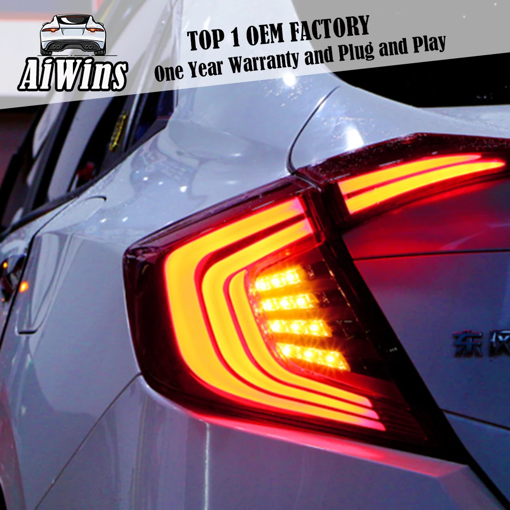 Aiwins для Honda Civic 10th седан 2015-2018 12 В автомобиля задние фонари задний фонарь
