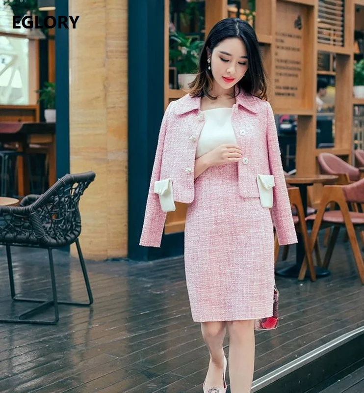New Princess Fashion 2017 Autumn Winter Ladies Sweet Pink Wool Coat
