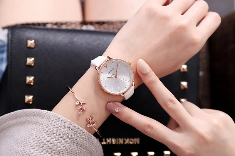 Disney Микки розовый женские кварцевые часы тонкий кожаный ремешок Женский браслет Наручные часы Reloj Mujer