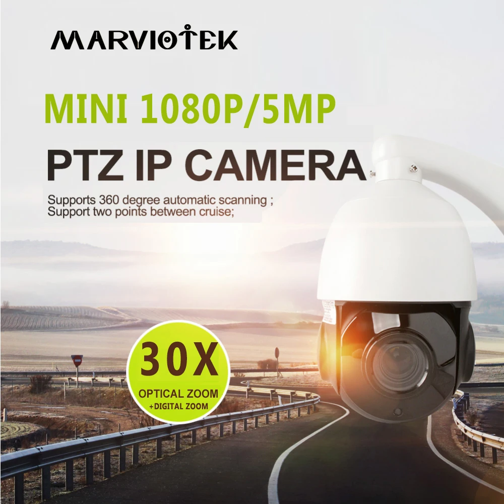 5MP мини ip-камера PTZ открытый 30X ZOOM Влагоустойчивая камера с позиционированием мини скорость купольная камера P2P Домашняя безопасность