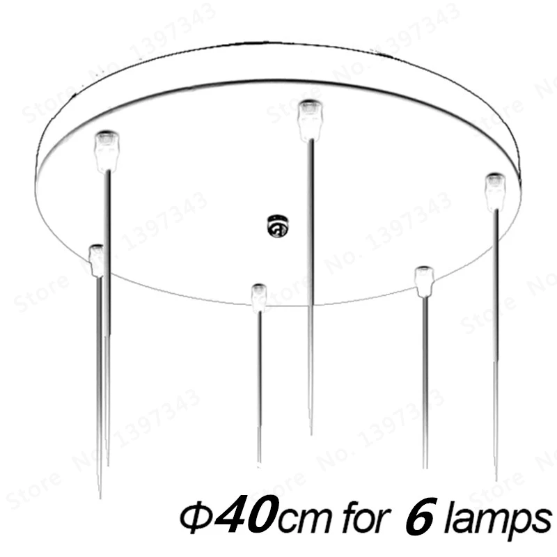 Бренд gzmj только потолочные аксессуары пластины 3 барные лампы Длинные круглые потолочные навесы для подвесных огней Подвесная лампа DIY - Цвет корпуса: Round 40cm 6 lamps