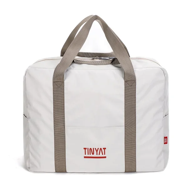 TINYAT, Женская дорожная сумка, жесткая складная сумка для багажа, одежда, деловая сумка, мужская сумка для хранения, переноска, подвесной чемодан, светильник, мужская сумка - Цвет: Milk white bag