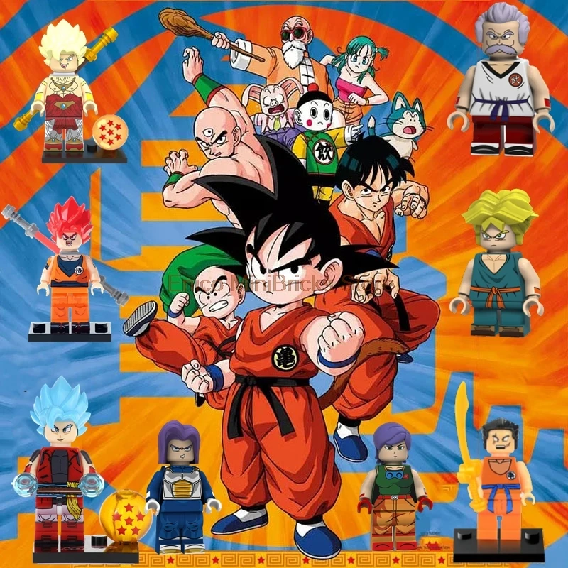 

Anime Dragon Ball Super Heroes Son Goku Yamcha Kulilin Gotenks Aciton Wu Taidou Figures Building Blocks Toys For Children