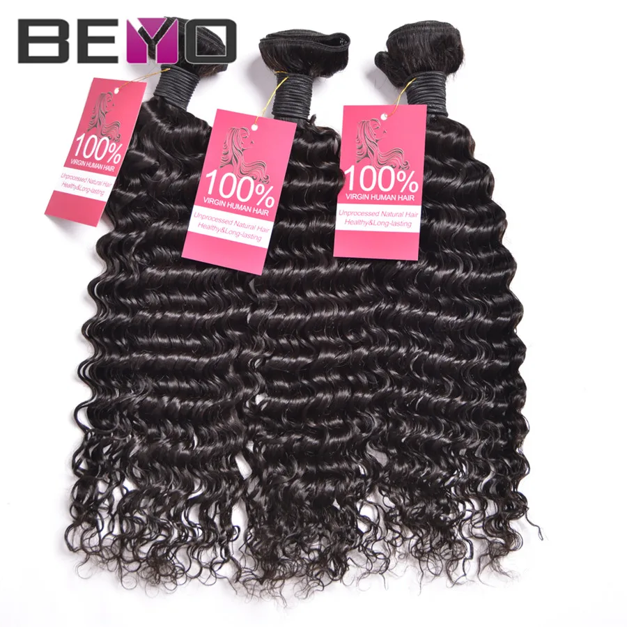 Deep Wave Brazilian Hair 3 Bundles Deep Curly Virgin Brazilian