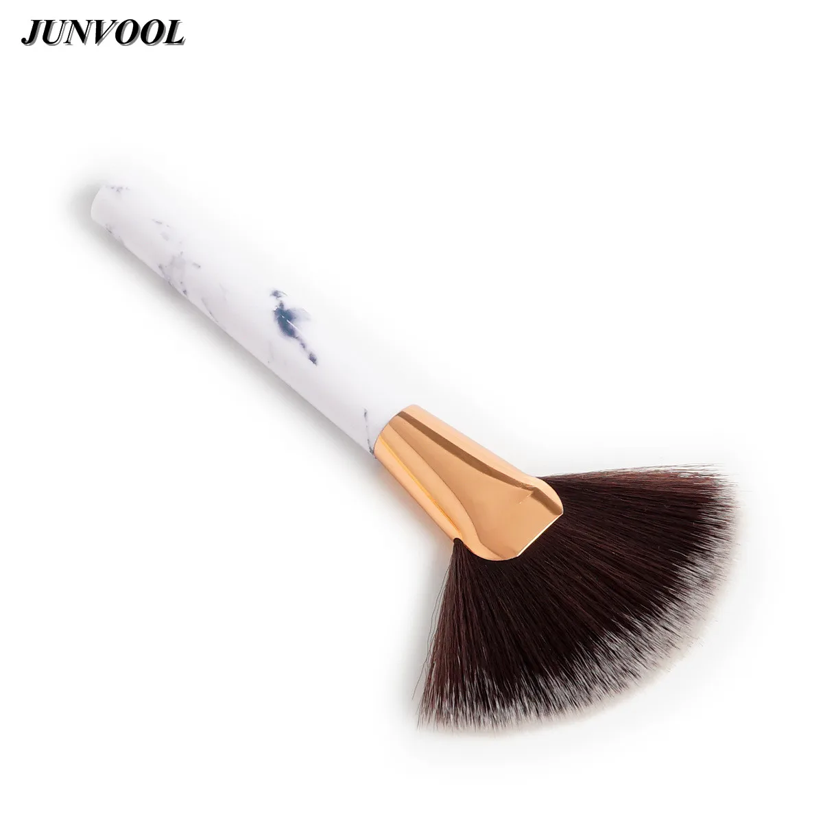 Marbling Handle Fan Shape Powder Makeup Brush Pro Foundation Powder