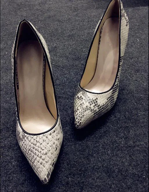 New Style Women pumps sexy Serpentine thin heels high heels Pumps women pointed toe ladies shoes shallow shoes women size 35-42