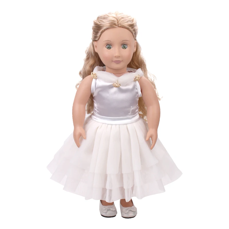 18 дюймов, с круглым вырезом, для девочек детское элегантное платье красивое платье принцессы кружевное вечернее платье Американский новорожденных юбка Детские игрушки подходит 43 см для ухода за ребенком для мам, детские куклы, c130