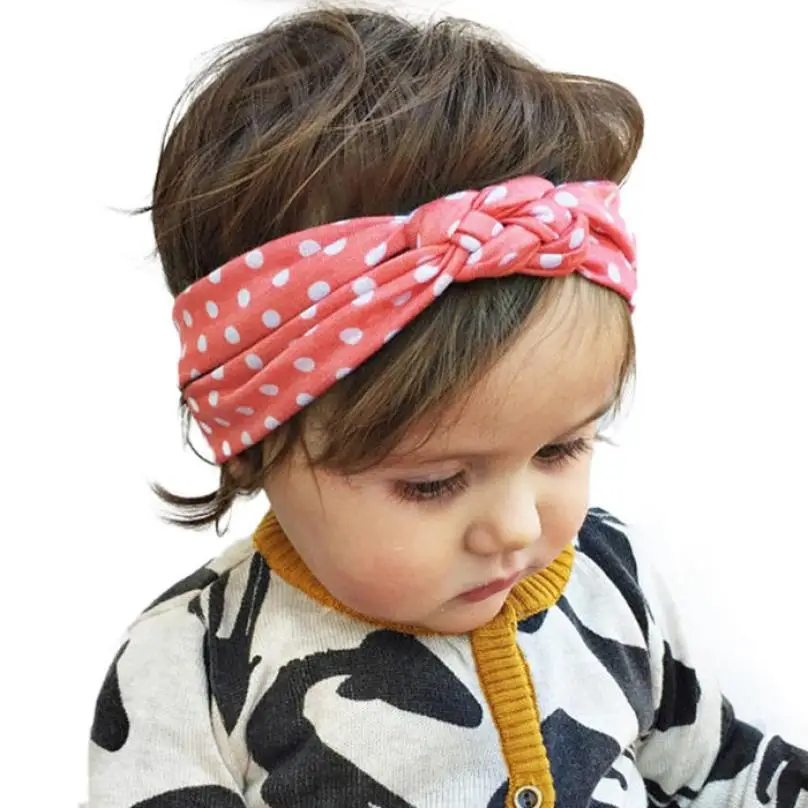 Hot selling Dot Cross Children Weave Twist Headband Baby Hair