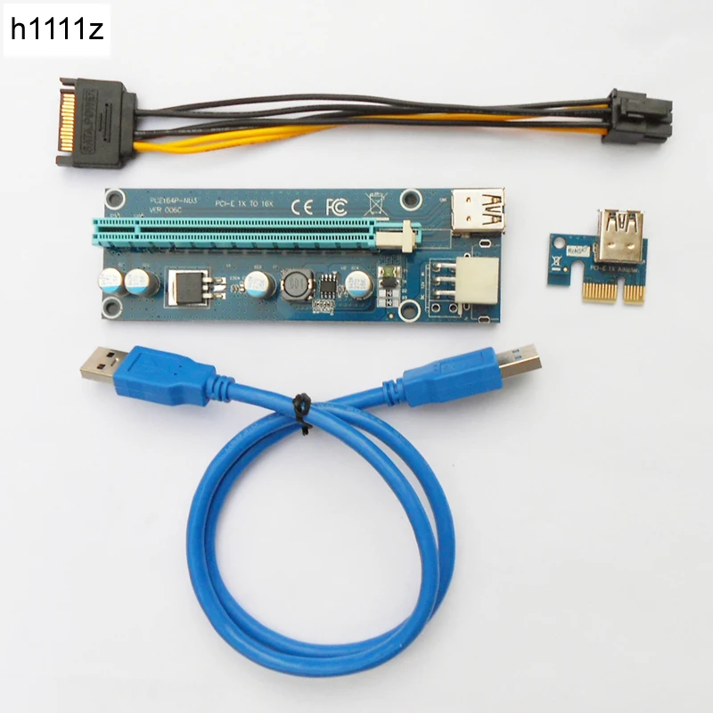 Карта расширения PCIe PCI E 006C для ПК Райзер карта Express с 1x на 16x USB 3 0 кабель передачи
