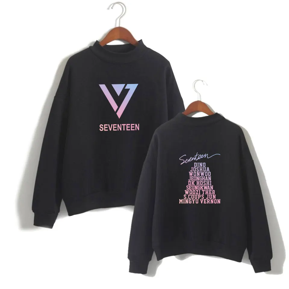 SEVENTEEN Sweatshirts Kpop Style Letter Printed Kpop Style Casual Hoodies Turtlenecks Hoodies XXS To 4XL