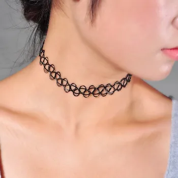 

tattoo choker Beats Moment choker necklace fashion double line black elastic layered necklace choker tattoo choker TA01