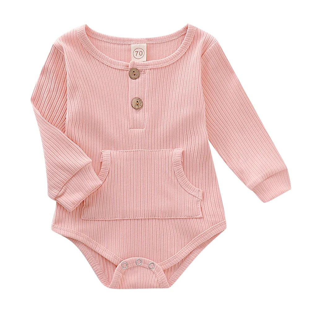 Fashion Toddler Baby Kids Girls Boys Long Sleeve Solid Romper Casual Clothes baby rompers winter newborn pajamas roupas de News