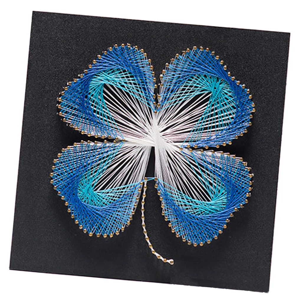 12x12 Inch String Art Lucky Flower Kits Home Decoration DIY Thread Winding Drawing for DIY Kids Beginners Crafts