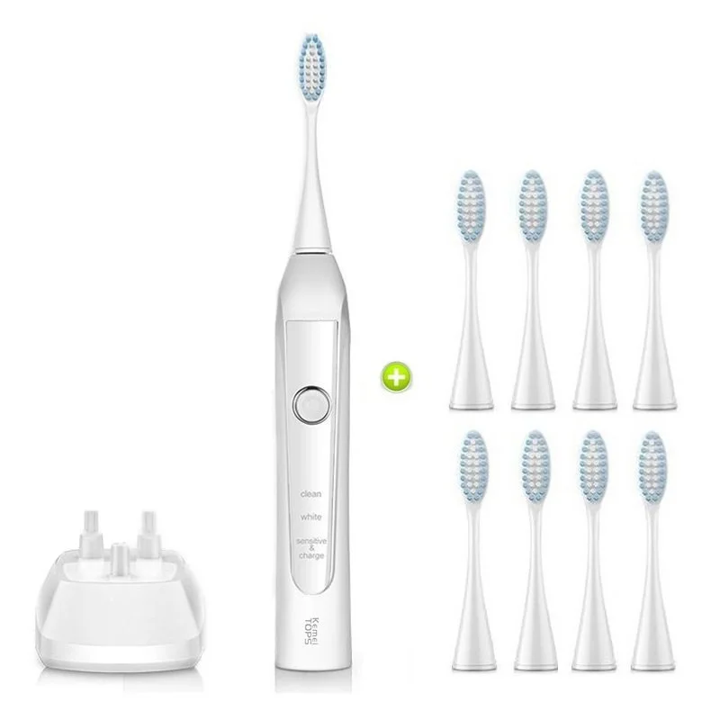 Оригинальная профессиональная электрическая зубная щетка ultra sonic для детей/взрослых, перезаряжаемая зубная щетка с тремя скоростями - Цвет: Total 9 brush head