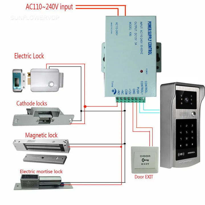 Rfid код клавиатуры видеодомофон для дома 9 дюймов цвет 8 ГБ TF запись домофон монитор видеофон для 2 квартиры с замком