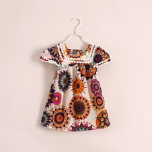 Г. Новое богемное платье для девочек хлопковые кружевные вечерние платья принцессы с принтом эксклюзивная одежда для детей костюмы для девочек от 2 до 6 лет