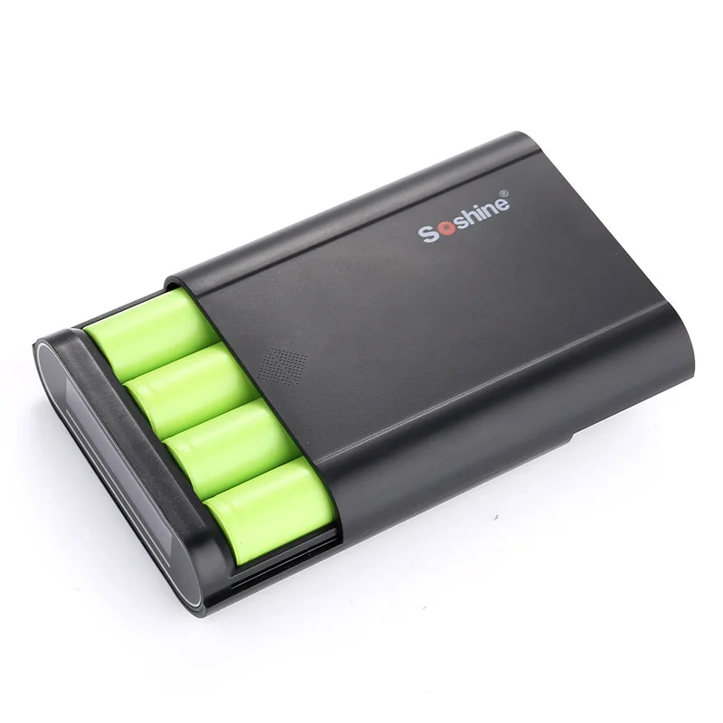 Soshine E3 power bank LCD display 4 Slot 18650 Battery Charger Mobile Power Box USB Cable+ICR18650-26F 2600 mAH batteries