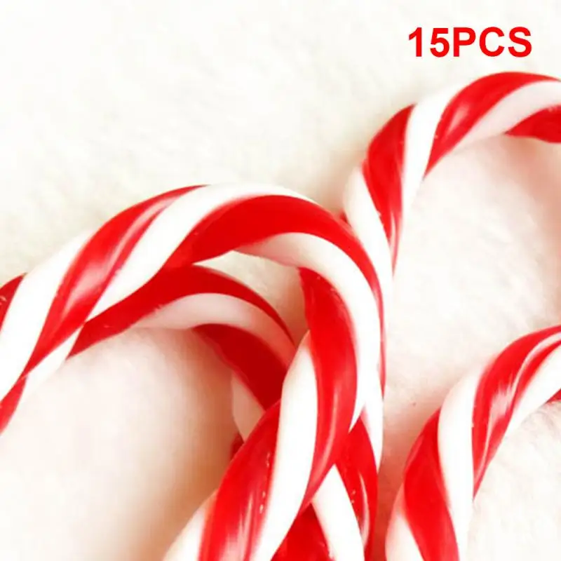 15 шт. пластиковые украшения для конфет и тростника, рождественские украшения для праздника, вечерние украшения на Рождество