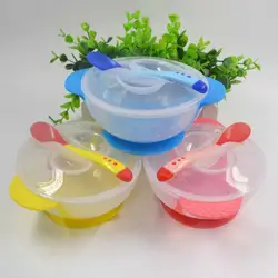 Термочувствительная присоска для кормления ребенка Детская Чаша для обучения тарелка лоток детские столовые приборы