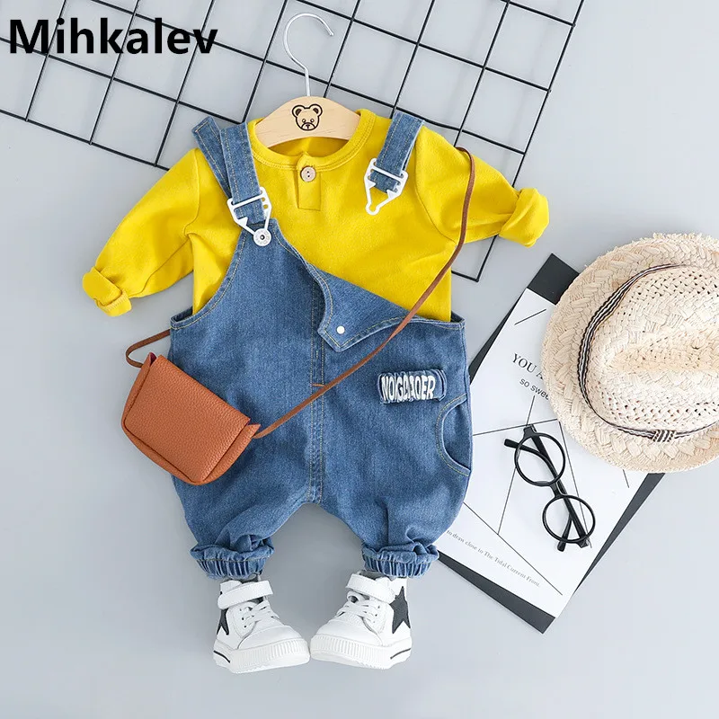 Одежда для маленьких мальчиков Mihkalev Осенняя детская одежда 2018 комплект одежды