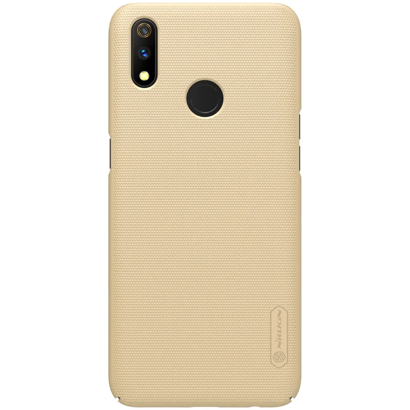 Realme 3 Pro чехол Nillkin Super Frosted Shield Жесткий PC защитный чехол на заднюю панель Ультратонкий чехол для Realme 3 Pro Nilkin чехол для телефона - Цвет: Золотой