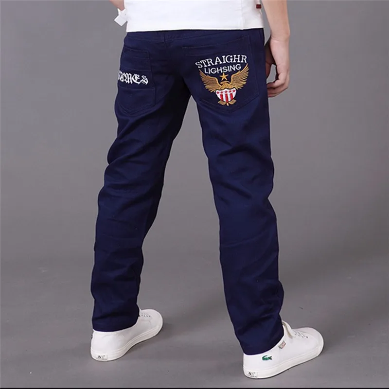 Штаны для мальчиков детские джинсы г. Повседневные весенние однотонные Хлопковые Штаны с эластичной резинкой на талии для мальчиков, джинсы одежда для детей детские брюки, p023