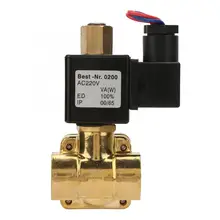 Водяной электромагнитный клапан G3/" Нормально открытый латунный Электрический электромагнитный клапан для воды воздуха 0-1.6mpa