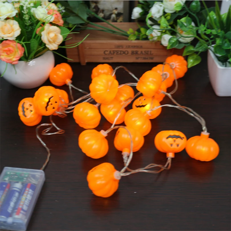 1M 2M 3M Battery Operated Halloween Pumpkin LED String Lights Halloween holiday Christmas Party Garden Decoration Lights