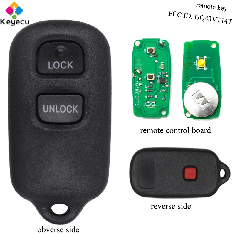 Keyecu Keyless Entry Remote Car Key 3 4 Button Fob For Toyota