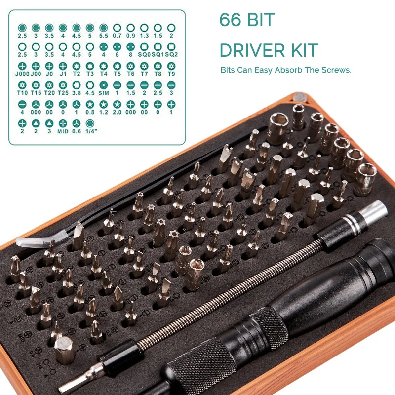 

69 In 1 Precision Screwdriver Set With 66 Bit Magnetic Driver Kit Hand Tools Electronics Repair Tool Kits Multi-Function Batch