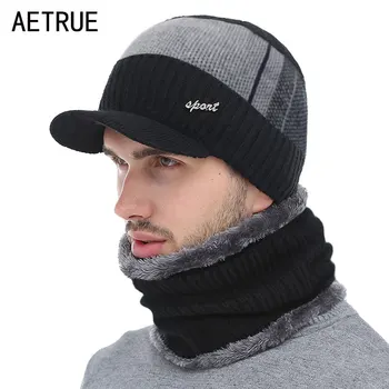 Knitted Hat Men Winter Beanie Hat Winter Hats For Men Scarf Fur Bonnet Women Skullies Beanies Gorro Beany Balaclava Beanies Cap 2 item image