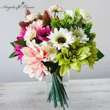 Искусственный букет цветов рукописный шишка Георгин Ручные цветы домашняя свадебная фотография мягкий декор украшения искусственный бутон цветов