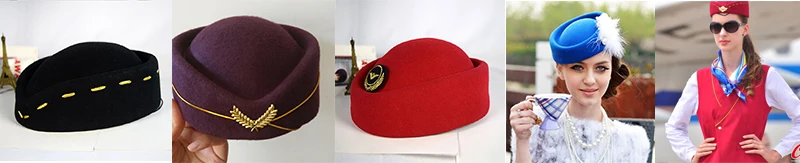 10 шт., женская шерстяная шапка, осенне-зимний берет, шапка для девушек, Pillbox, шапка стюардессы, Air Hostesses, шапка, основа, милые фетровые шляпы
