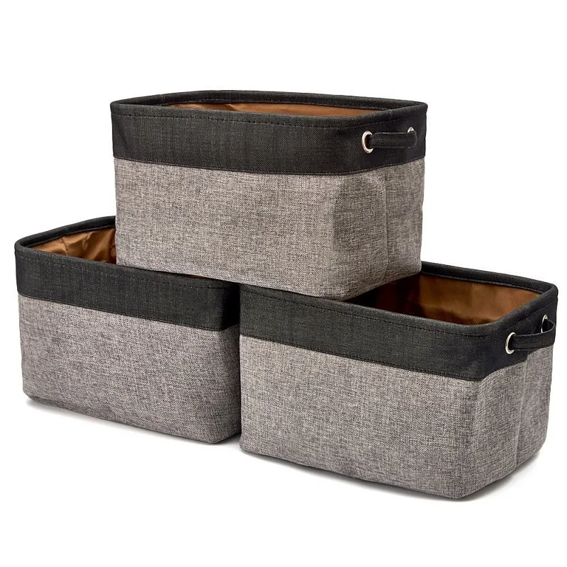 Hangerlink черный серый складной ящик для хранения корзина складной холст ткань твид хранения кубическая корзина(3 шт./лот