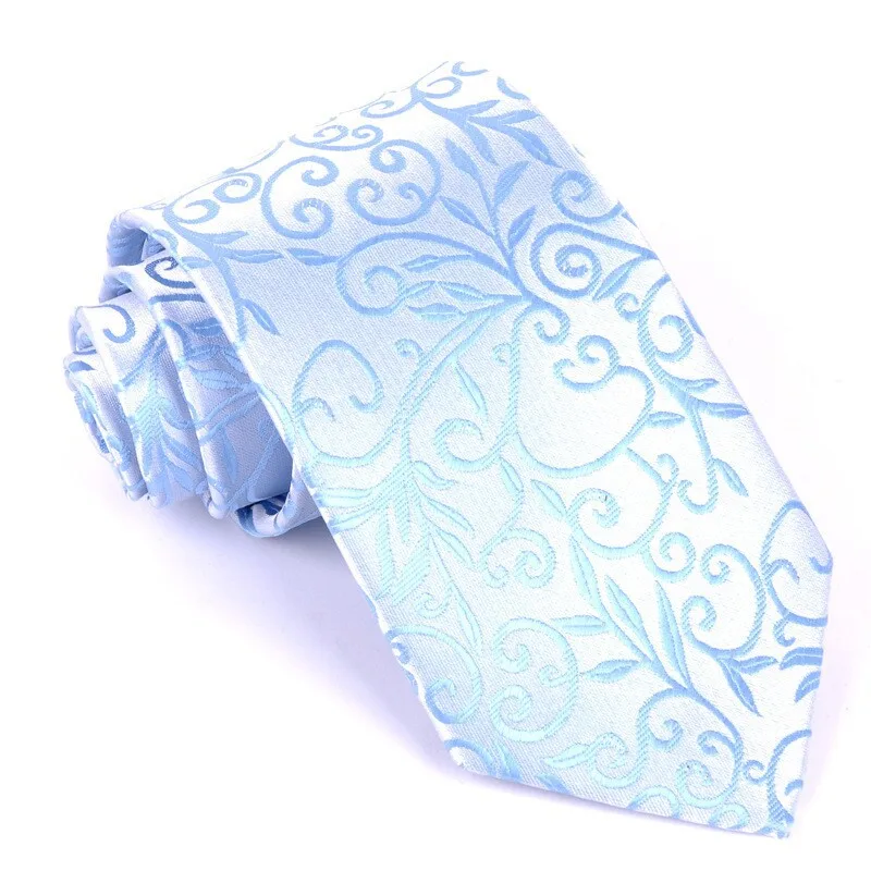 

2016 new mens 100% silk ties sky blue jacquard gravatas de seda floral chinesa luxuosa atacado 1 pcs lote