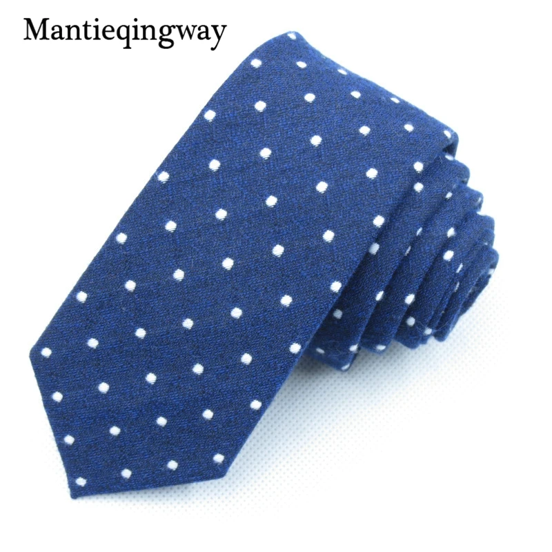 Mantieqingway 6 см деловой хлопчатобумажный галстук для мужчин с принтом в горошек Для