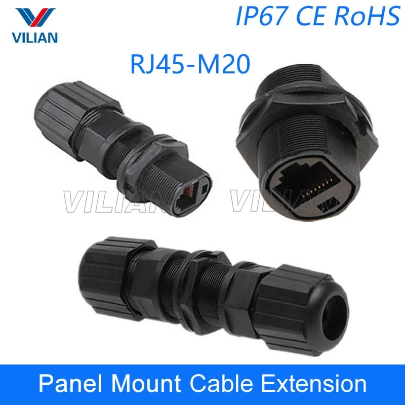 Ip67 Rj45 Ethernet Waterproof Adapter Socket Connector Panel Mount ...