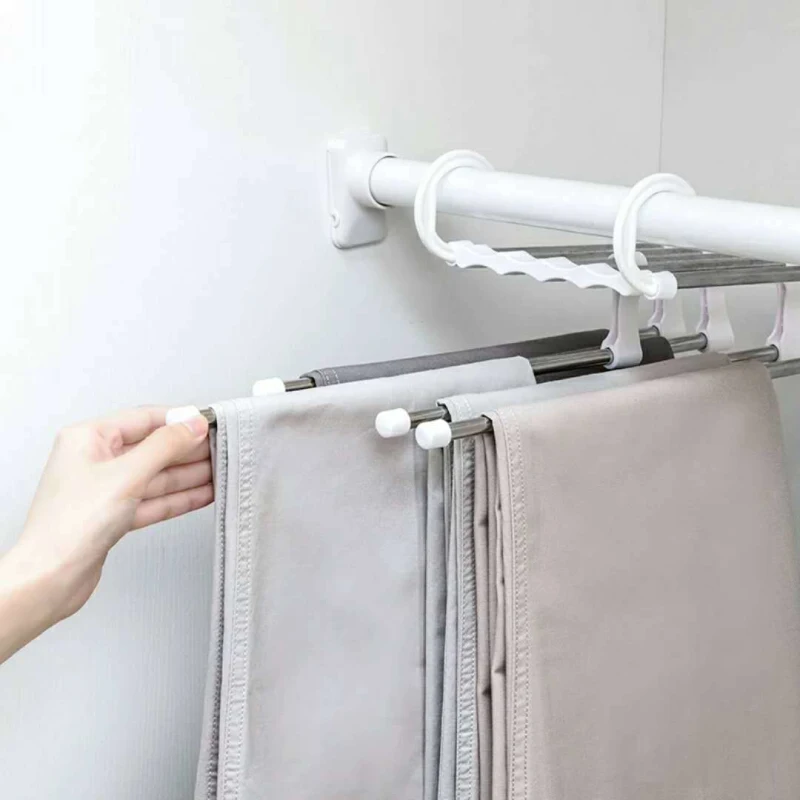 Многофункциональная вешалка для брюк 5 ярусов нержавеющая сталь сушилка для одежды вешалка для брюк складная Одежда для хранения организации