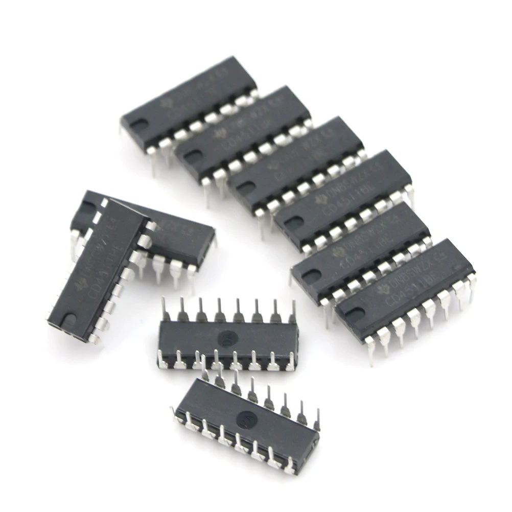

10pcs Black CD4511 CD4511BE 4511 CMOS BCD To 7 Segment Latch Decoder IC NEW