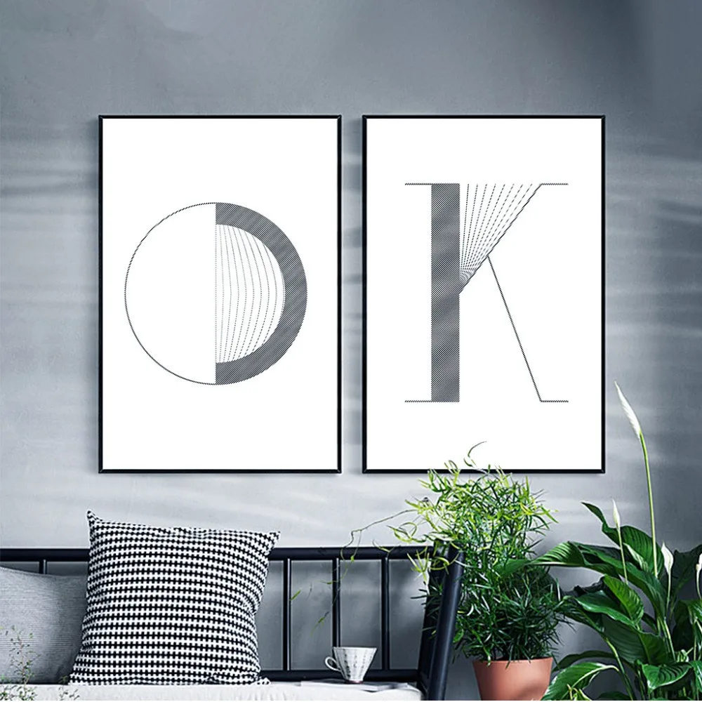 NUOMEGE-Nordic-Posters-and-Prints-Letter-OK-Canvas-Painting-Modern-Wall-Pictures-for-Living-Room-Scandinavian